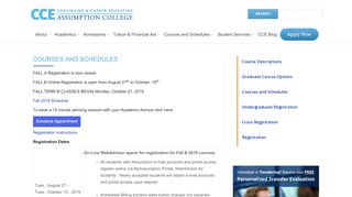 
                            10. College Courses and Schedules for CCE Assumption