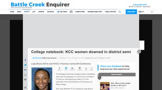 
                            9. College notebook: KCC women downed in district semi