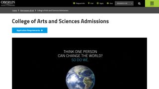 
                            7. College of Arts and Sciences Admissions | Oberlin College and ...