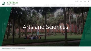 
                            8. College of Arts and Sciences - Stetson University