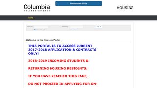 
                            1. Columbia College Chicago - Welcome to the Housing Portal