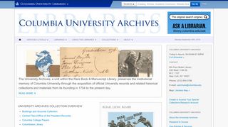 
                            1. Columbia University Archives | Columbia University Libraries