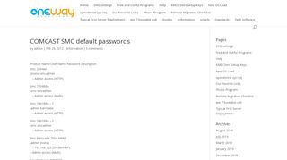 
                            6. COMCAST SMC default passwords | 1way Tech blog