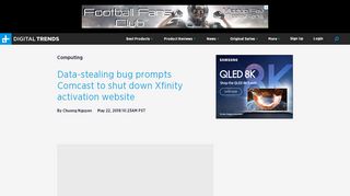 
                            9. Comcast Website Bug Leaked Customer Data Prompting Shutdown ...