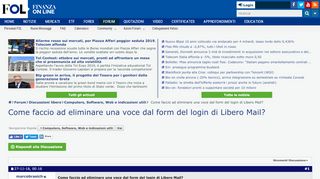 
                            4. Come faccio ad eliminare una voce dal form del login di Libero ...