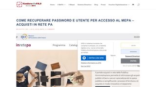 
                            4. Come recuperare password e utente per accesso al Mepa ...