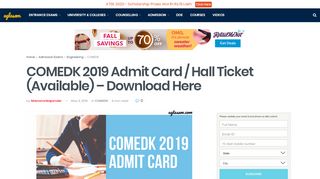 
                            2. COMEDK 2019 Admit Card / Hall Ticket (Available) - …