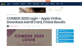 
                            10. COMEDK 2020 Login - Apply Online, Download …