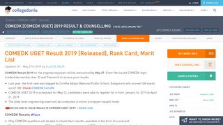 
                            6. COMEDK UGET Result 2019 (Released ... - …