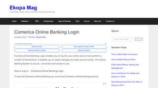 
                            3. Comerica Online Banking Login - Ekopa Mag