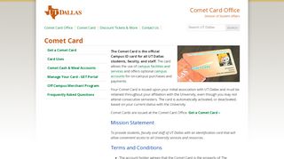 
                            3. Comet Card - Comet Card Office - UT Dallas