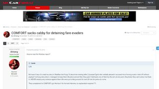 
                            3. COMFORT sacks cabby for detaining fare evaders - Lite & EZ ...