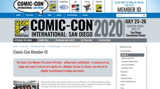 
                            2. Comic-Con Member ID | Comic-Con International: San Diego