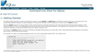 
                            2. Command Line Shell For SQLite