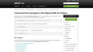 
                            9. Command line | Splunk SDK for Python