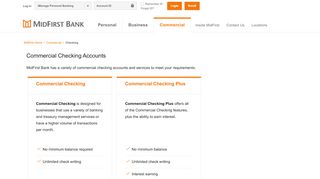 
                            4. Commercial Checking Accounts - MidFirst Bank