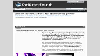 
                            6. Commerzbank eBay Kreditkarte: Jetzt attraktive Preise …