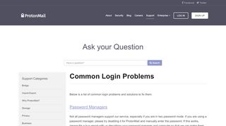 
                            6. Common Login Problems - ProtonMail Support