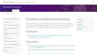 
                            9. Common problems and solutions—Portal for ArcGIS | ArcGIS Enterprise