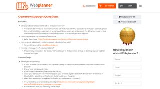 
                            7. Common Support Questions - webplanner.com