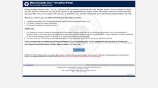 
                            8. Commonwealth of Massachusetts Gun Transaction Portal