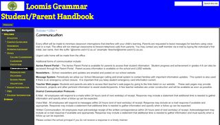 
                            9. Communication - Loomis Grammar Student/Parent Handbook