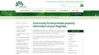 
                            1. Community Portal provides property information ... - Village of Oak Park