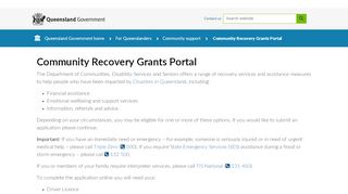 
                            8. Community Recovery Grants Portal- – Department of Communities ...