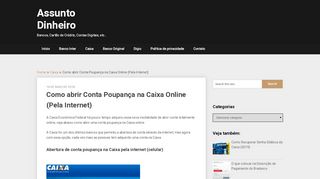 
                            7. Como abrir Conta Poupança na Caixa Online (Pela …