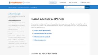 
                            3. Como acessar o cPanel? – Suporte HostGator