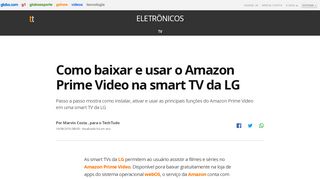 
                            7. Como baixar e usar o Amazon Prime Video na smart TV da LG