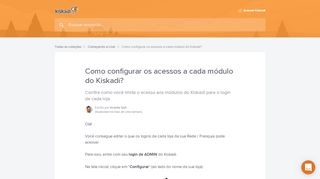 
                            5. Como configurar os acessos a cada módulo do Kiskadi? | Oi ...