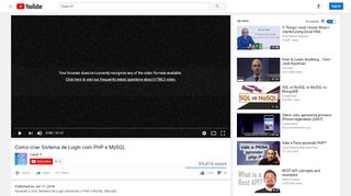 
                            1. Como criar Sistema de Login com PHP e MySQL - YouTube
