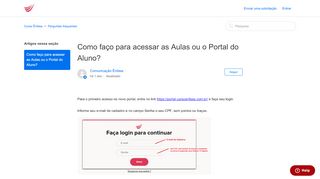 
                            5. Como faço para acessar as Aulas ou o Portal do …