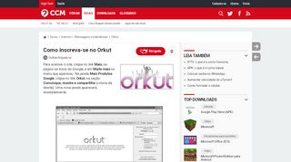 
                            8. Como inscreva-se no Orkut - br.ccm.net