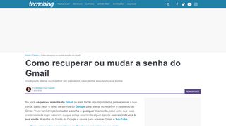 
                            9. Como mudar a senha do Gmail - Tecnoblog