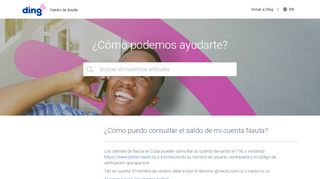 
                            2. ¿Cómo puedo consultar el saldo de mi cuenta Nauta? – Ding Centro ...