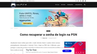 
                            6. Como recuperar a senha de login na PSN - Meu PS4