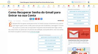 
                            6. Como Recuperar Senha do Gmail para Entrar na sua Conta