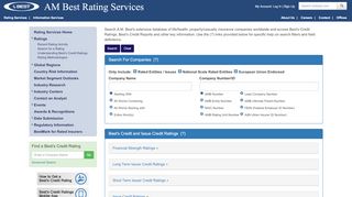 
                            5. Company and Rating Search - Best's Credit Rating ... - A.M. Best