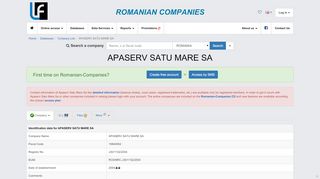 
                            8. Company APASERV SATU MARE SA tax code 16844952 from Romania