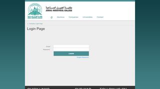 
                            6. Company Login Page - Jubail Industrial College