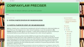 
                            8. COMPANYLAW PRECISER: E-VOTING PARTICIPATION BY …