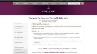 
                            8. COMPASS for Students - Agnes Scott College -