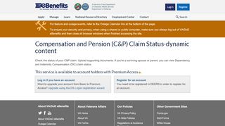 
                            4. Compensation Claim Status - eBenefits