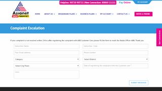 
                            1. Complaint Escalation | Online Complaint Register | Asianet ...