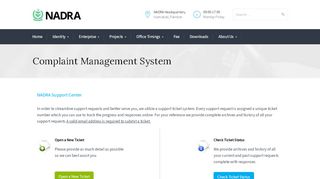 
                            2. Complaint Management System – NADRA Pakistan