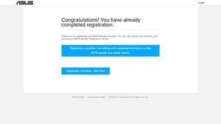 
                            7. Completed Registration - ASUS Account Login