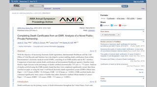 
                            9. Completing Death Certificates from an EMR: Analysis of a ...