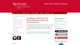 
                            3. Complying with University Medical Requirements and ...